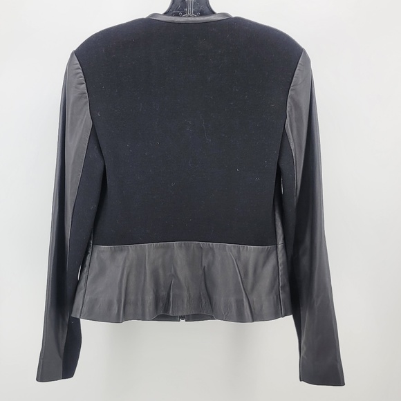 Hinge by Nordstrom Womens Black 100% Lamb Leather Zippered Jacket NWT Size Small - Picture 10 of 16